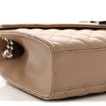 Grain De Poudre Textured Mixed Matelasse Medium Triquilt Monogram Satchel Dark Beige