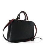 Bullskin Stitched Bi-Color Medium Shopping Tote Black