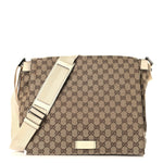 GG Monogram Medium Flap Messenger Bag Beige