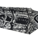 Canvas Embroidered Large Plan De Paris Book Tote Black White