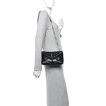 Lambskin Quilted Toy Loulou Puffer Monogram Chain Satchel Black