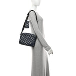 Calfskin Monogram Shadow Trio Messenger Navy White
