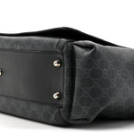 GG Supreme Monogram Web Messenger Diaper Bag Black Grey