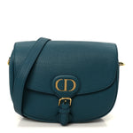Grained Calfskin Medium Bobby Flap Steel Blue