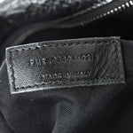 Crinkled Calfskin Matelasse Monogram Medium Niki Chain Satchel Black