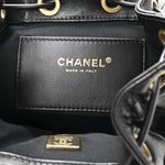 Lambskin Quilted Logo Mini Backpack Black
