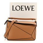 Grained Calfskin Small Puzzle Bag Tan