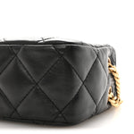 Lambskin Quilted Mini Pillow Crush Camera Case Black