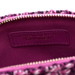 Tweed Quilted Mini Clutch With Chain Purple