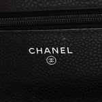 Caviar Quilted Wallet on Chain WOC Black