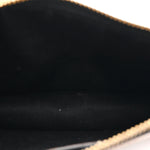 Coated Canvas Medium La Greca Signature Pouch Black Caramel
