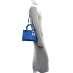 Lambskin Cannage Medium Lady Dior Blue