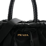 Tessuto Nylon Bow Shoulder Bag Black