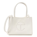 Vegan Leather Small Shopping Bag White
