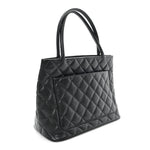 Caviar Quilted Medallion Tote Black
