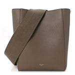 Soft Grained Calfskin Small Sangle Bucket Bag Taupe