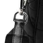 Re-Nylon Quilted Padded Flap Shoulder Bag Black