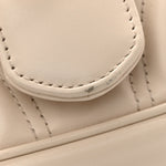 Calfskin Matelasse Mini GG Marmont Shoulder Bag White
