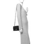 Lambskin Quilted Mini Rectangular Flap Black