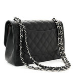 Caviar Quilted Jumbo Double Flap Black