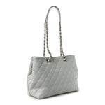 Caviar Quilted Shopping Tote Light Green