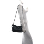 Mellow Nappa Medium Donut Chain Flamenco Knot Clutch Black