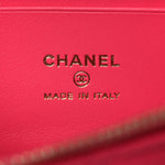 Caviar Quilted Top Handle Slim Vanity With Chain Fuchsia