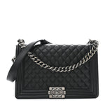Caviar Quilted New Medium Boy Flap Black