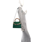 Calfskin Snakeskin Small Lilith Top Handle Bag Green