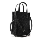 Denim GG Monogram Calfskin Mini Ophidia Tote Bag Black