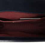 Calfskin Woven Medium Boy Flap Blue Burgundy