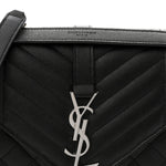 Grain De Poudre Textured Mixed Matelasse Triquilt Medium Monogram Satchel Black
