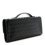 Nappa Intrecciato Long Andiamo Top Handle Clutch Black