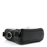 Patent Goatskin Quilted Small Gabrielle Hobo Black