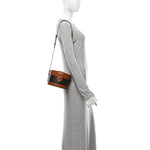 Calfskin Triomphe Canvas Medium Tambour Bag Tan