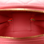 Lambskin Quilted CC Bubble Vanity Case With Chain Pink