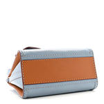 Calfskin The Short Story Shoulder Bag Blue Brown