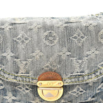 Monogram Denim Mini Pleaty Blue