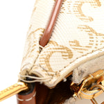 Canvas Calfskin Ava Triomphe Shoulder Bag White
