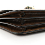 Shiny Karung Serpenti Forever Top Handle Brown