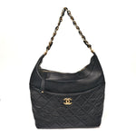 Calfskin Quilted Close To Me Hobo Black