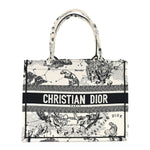 Canvas Zodiac Toile De Jouy Embroidered Medium Book Tote Latte