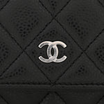 Caviar Quilted Wallet on Chain WOC Black