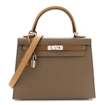 Epsom Tri-Color Kelly Sellier 25 Etoupe Alezan Biscuit