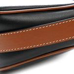 Smooth Calfskin Medium Strap Ava Shoulder Bag Black Tan