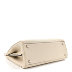 Grainy Calfskin Small Zumi Top Handle Bag Mystic White