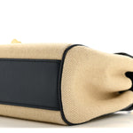 Canvas Calfskin Teen Soft 16 Shoulder Bag Vanilla Navy