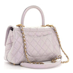 Metallic Caviar Quilted Mini Coco Handle Flap Light Pink