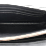 Saffiano Metal Flap Wallet With Strap Black