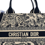 Calfskin Dioriviera Toile De Jouy Small Book Tote With Strap Blue Multicolor
